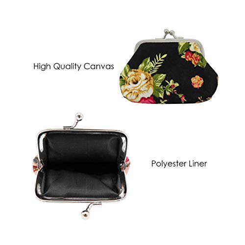 Ouyatoyu 8Pcs Coin Purses Coin Pouches With Clasp Kisslock Women Girl Canvas Classic Exquisite Change Pouch Small Mini Coin Wallet #TOP3