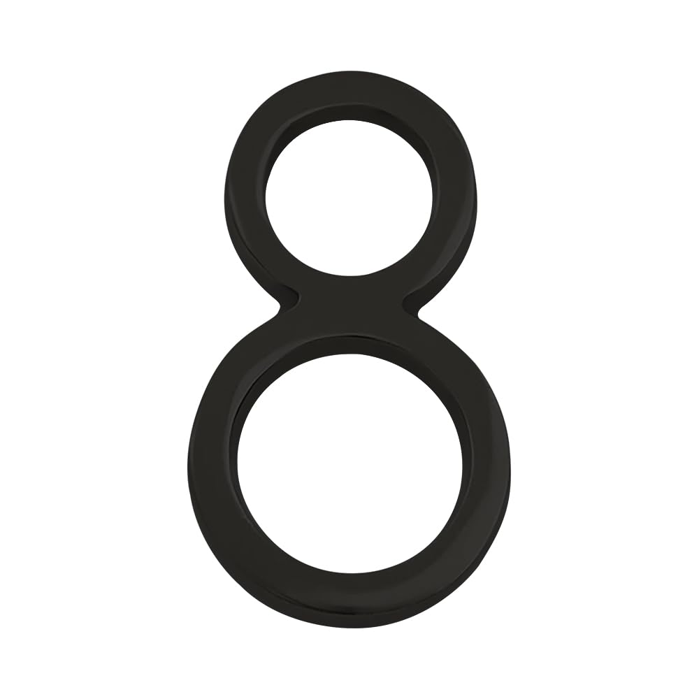 House Number for Outdoor Black Home Hotel Door Numbers for Gate Outside Hostel Lodge Apartment College Library Rack Number 4" Inch Height (Number 8)-image-28