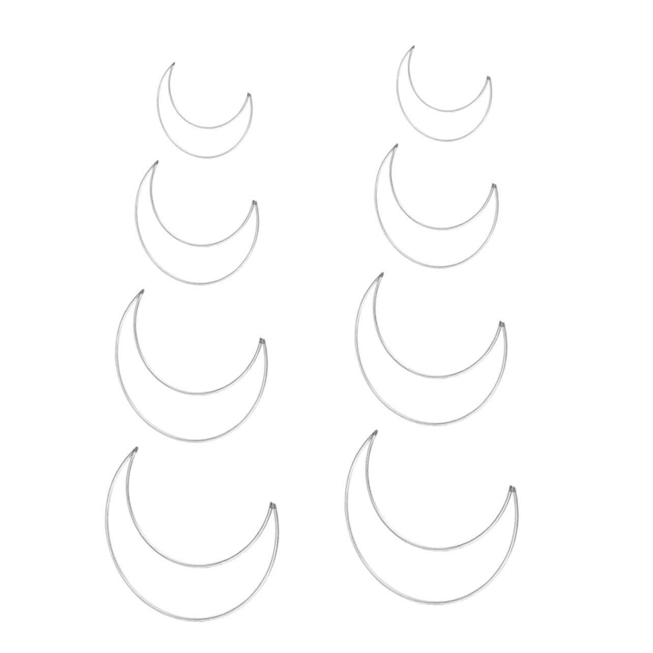 FUNOMOCYA 8pcs Dream Catcher Hoops Moon Shaped Floral Craft for Macrame Wall Hangings and Home Decor