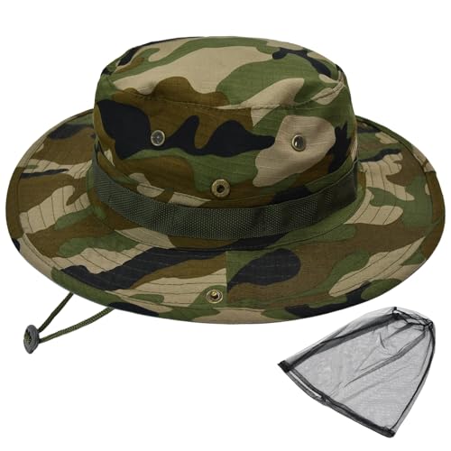 Image of Sun Hats for Men Women Bucket Hat UPF 50+ Boonie Hat Foldable UV Protection Hiking Beach Fishing Summer Safari