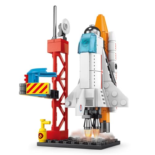 ENHANA Building Block Space Exploration Shuttle Toy with Control Tower Building Kit Spacecraft for 6 7 8 9 10 Years Old Boys, Best Space Toy Gifts for 6-10 Years