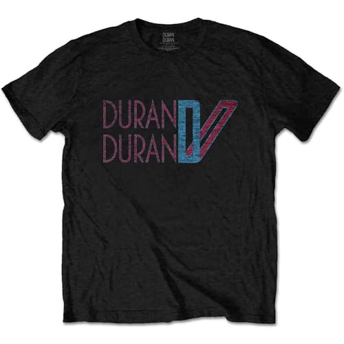 Duran Duran T Shirt Double D Retro Logo Nouveau Officiel Homme Noir Size L