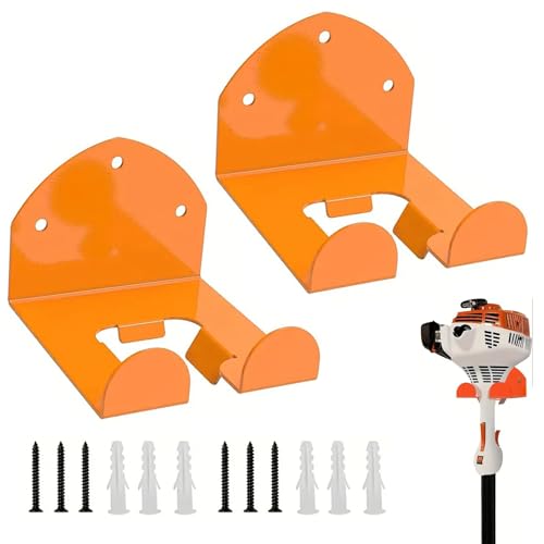 Yieson 2 Pièces Support Mural Pour Débroussailleuses, Porte Outils Mural, Avec Vis, pour Tondeuses à Gazon, Débroussailleuses de Garage, Supports d'Outils...