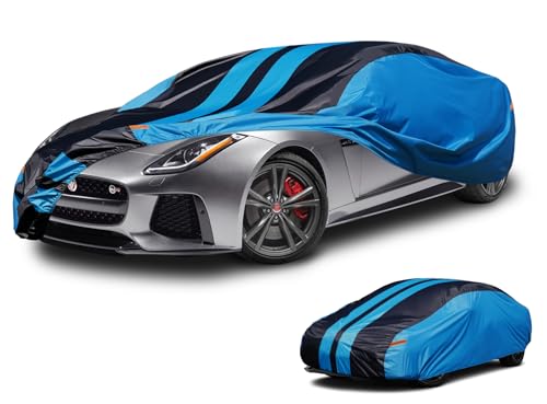 Image of Kaugung Car Cover Waterproof Custom Fit Jaguar F-Type (2013-2025), Full Exterior Cover for Automobiles Lightweight Resistant Outdoor Sun UV Rain Dust Snow Wind Protection.