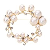 DELUXEFOX ブローチ パール コサージュ ブローチ アクセサリー 胸飾り かわいい おしゃれ キラキラ 卒業式 入学式 結婚式 お呼ばれ 入園式 卒園式 ギフト レディース (パール1)