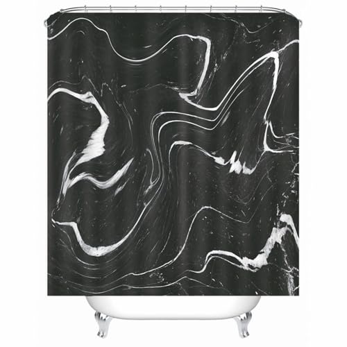 Rideau de douche vortex 3D noir extra long avec œillets renforcés - 2