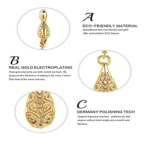 Gold Dangle Earrings for Women, 18K Gold Plated Waterdrop Cutout Drop Earrings4
