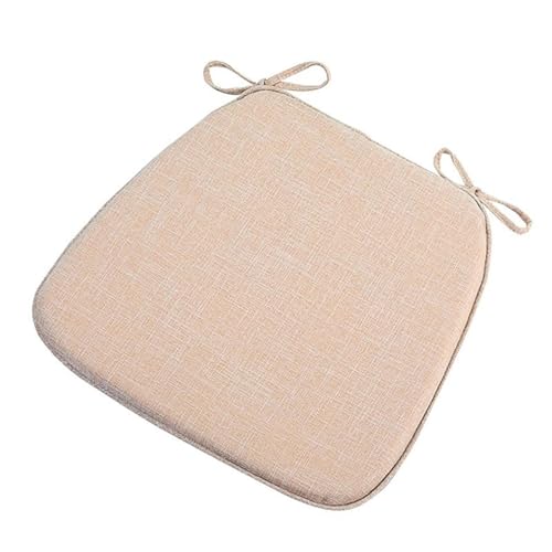 Set of 6 Washable Trapezoid Chair Cushions, 42x45cm, Indoor Dining Seat Pads, Soft Beige Upholstered Cushions for Kitchen Chairs, Comfort & Style