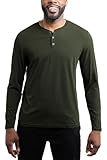Picture of X RAY Men's Men's Henley Shirts Long Sleeve, 95% Cotton Stretch Basic Slim Fit Henley Shirts for Men Olive
