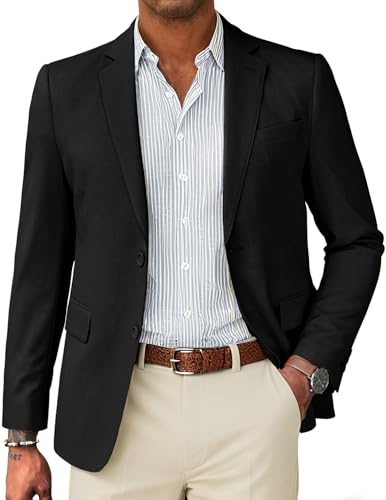 COOFANDY Mens Linen Casual Blazer Slim Fit Sport Coat Two