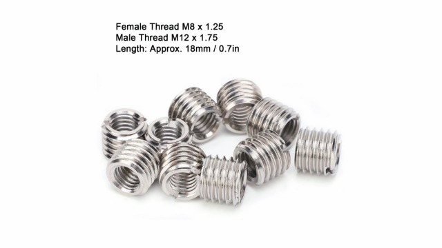 10Pcs Reduziermutter Gewinde Reparatur Umrüsthülse Edelstahl M8 