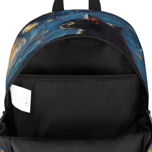 Night Black Cat Laptop Backpack for Women Men, 18.3 Inch Large Computer Backpacks Fashion Teacher Nurse Bag Casual Daypack for Work Travel3