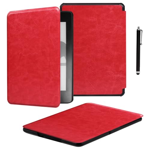 Sakenitly �J�o�[ �ɓK��Kindle Paperwhite �� 5/6/7 ���� (2012/2013/2015 �����A���f��: EY21&DP75SDI) �p�P�[�X�A�y�ʖh�H PU �J�o�[�A�X�}�[�g�I�[�g�X���[�v/�E�F�C�N�@�\�t��