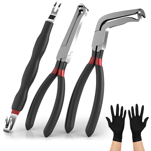 3PCS Electrical Disconnect Pliers Set: Automotive Fuel Line Removal Tool Stainless Steel 8 60° Auto Disconnect Pliers for Car Connectors & Sensors Wire Plug Repair