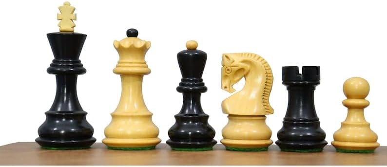 3" Russian Zagreb Chess Pieces Set only | Luxury Unique Chess Set in Ebonized Wood | Best Gift for Her or Him | Chess Moscow