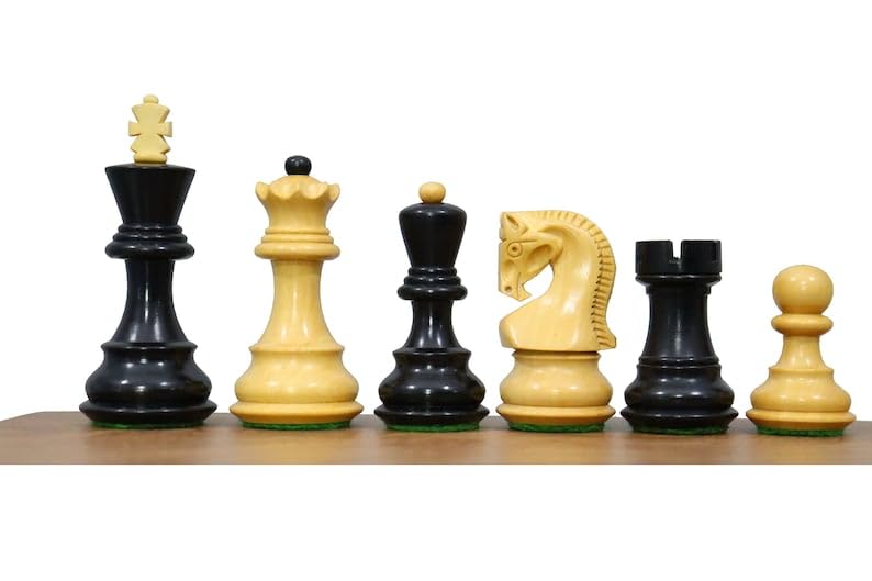 3" Russian Zagreb Chess Pieces Set only | Luxury Unique Chess Set in Ebonized Wood | Best Gift for Her or Him | Chess Moscow