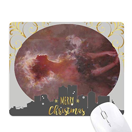 Clair de lune xjj tapis de souris en caoutchouc peinture à l'huile la nuit de noël antidérapant