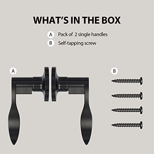 Ohuhu Dummy Door Handles, Black Door Handle Dummy Door Knob French Closet Door Handle Lever Single Side Non-Turning Wave Style Left/Right Hand Satin Zinc Matte Finish Laundry Room Hallway Pantry #TOP6