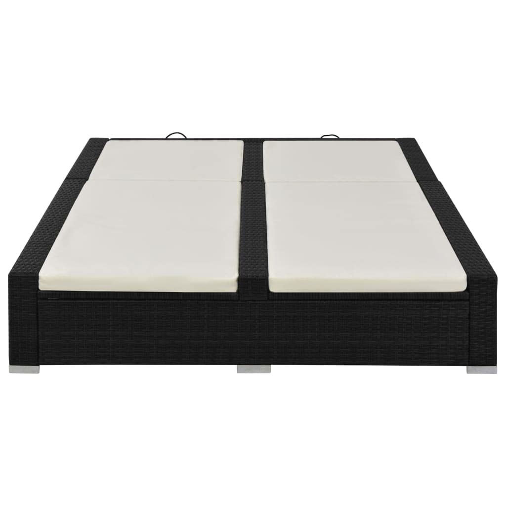 Générique Chaise Longue Double Résine tressée Noir,Meubles,Mobilier de Jardin,Lits d'extérieur,Noir,34.95 KG,44752