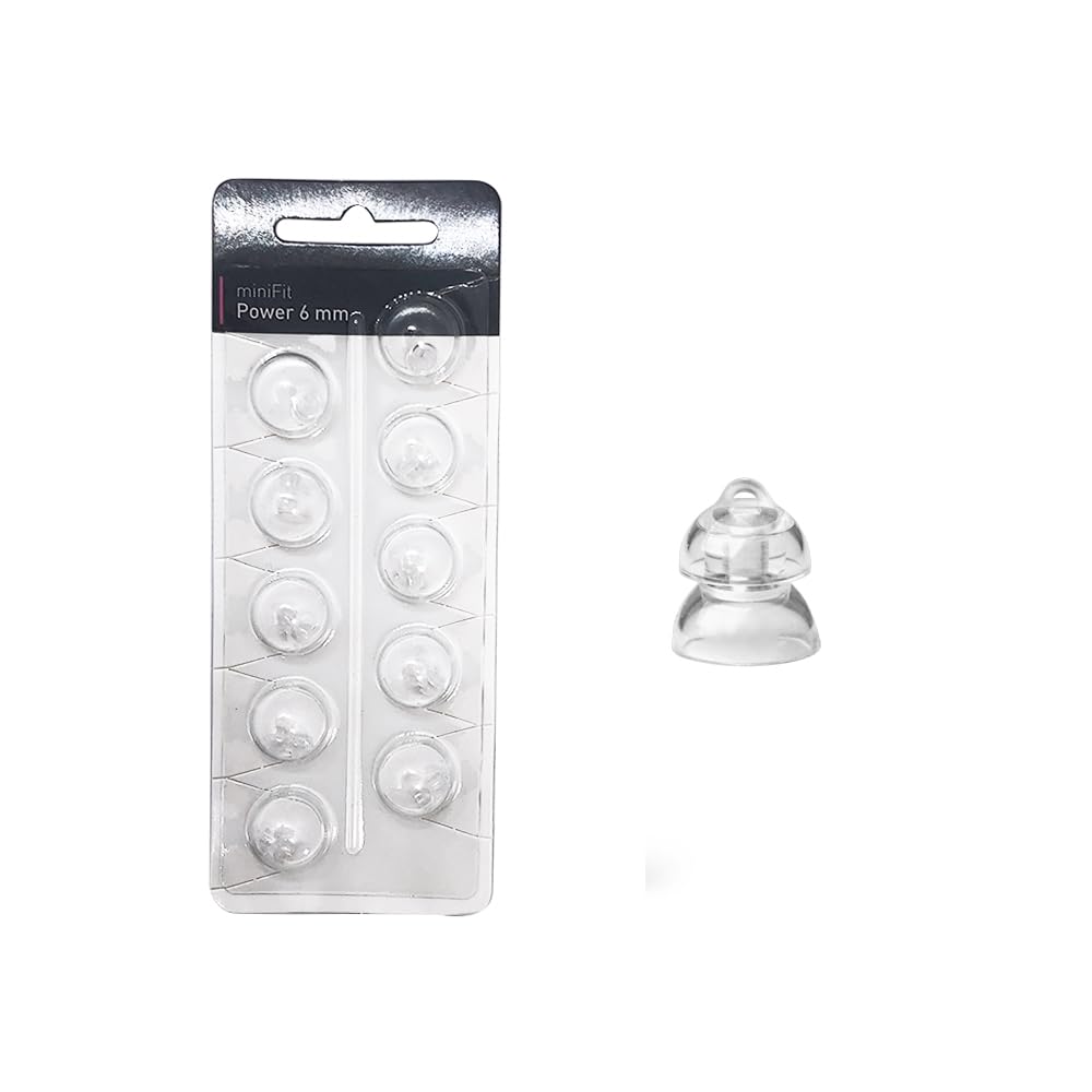10 Power Minifit Domes for Oticon Hearing Aids (XS (6 mm)