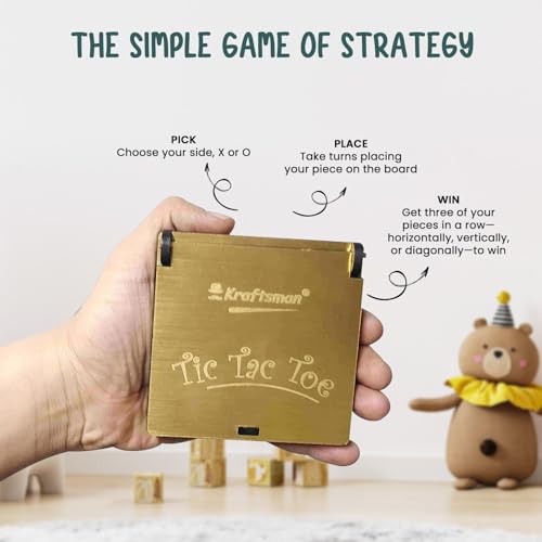 Image of Braintastic Wooden Tic Tac Toe Portable Game-Pack of 24 for Birthday Return Gifts Party Pack, Travel Board Game, Return Favors for All Age Group Kids & Adults