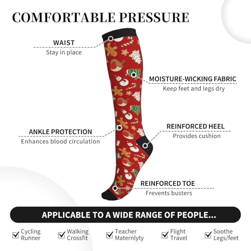 Image of Compression Socks for Women Men Circulation Graduated Supports Socks for Running Athletic Sports Nurse Travel