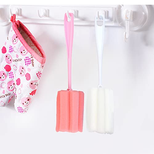 Image of Bottle Brush Sponge 4PCS Cup Washer Brush Long Handle Cleaner Brush for Baby Bottle Glasswares Mugs Cups Kitchen Clean (4 PCS)