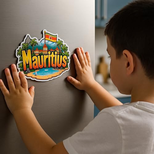 Image of Naxon Mauritius Country Theme Souvenir Wooden Refrigerator Stylish Fridge Magnet - Fridge Decoration Magnet for Kitchen & Home Decor | Perfect Souvenir Gift | Size 3x3 Inches | Pack of 1