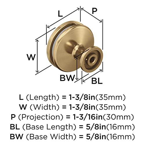 Amerock | Cabinet Knob |Champagne Bronze/Frosted Acrylic | 1-3/8 In (35 Mm) Diameter Drawer Knob | Oberon | Kitchen And Bath Hardware | Furniture Hardware #TOP5