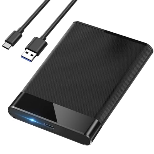 Image of Dyazo 2.5 inch External Hard Drive Enclosure USB C 3.0 to Type C | Tool Free SSD /HDD Case for 7mm /9.5mm Drives with UASP Support | Hard Drive Case Compatible with WD, Seagate, Toshiba, Samsung - Black