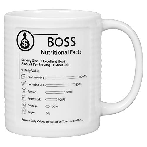 SQOWL Boss Nutrition Fatcs Coole Gifts for Bosses Keramik-Kaffeetasse Cover