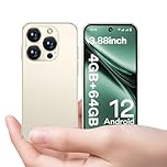 JoyZap 4G Mini Smartphone Unlocked Edition,3.88-inch HD Full Screen,1950mAh Battery,Android 12, Kids & Students - Small Smart Mobile Phones,Supports GPS Location & Face Recognition(Beige).