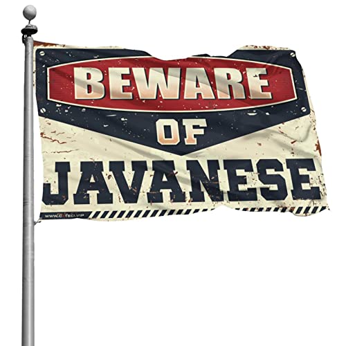 Drapeau mural grand format Beware of Javanais Abipuir 152 x 244 cm pour intérieur