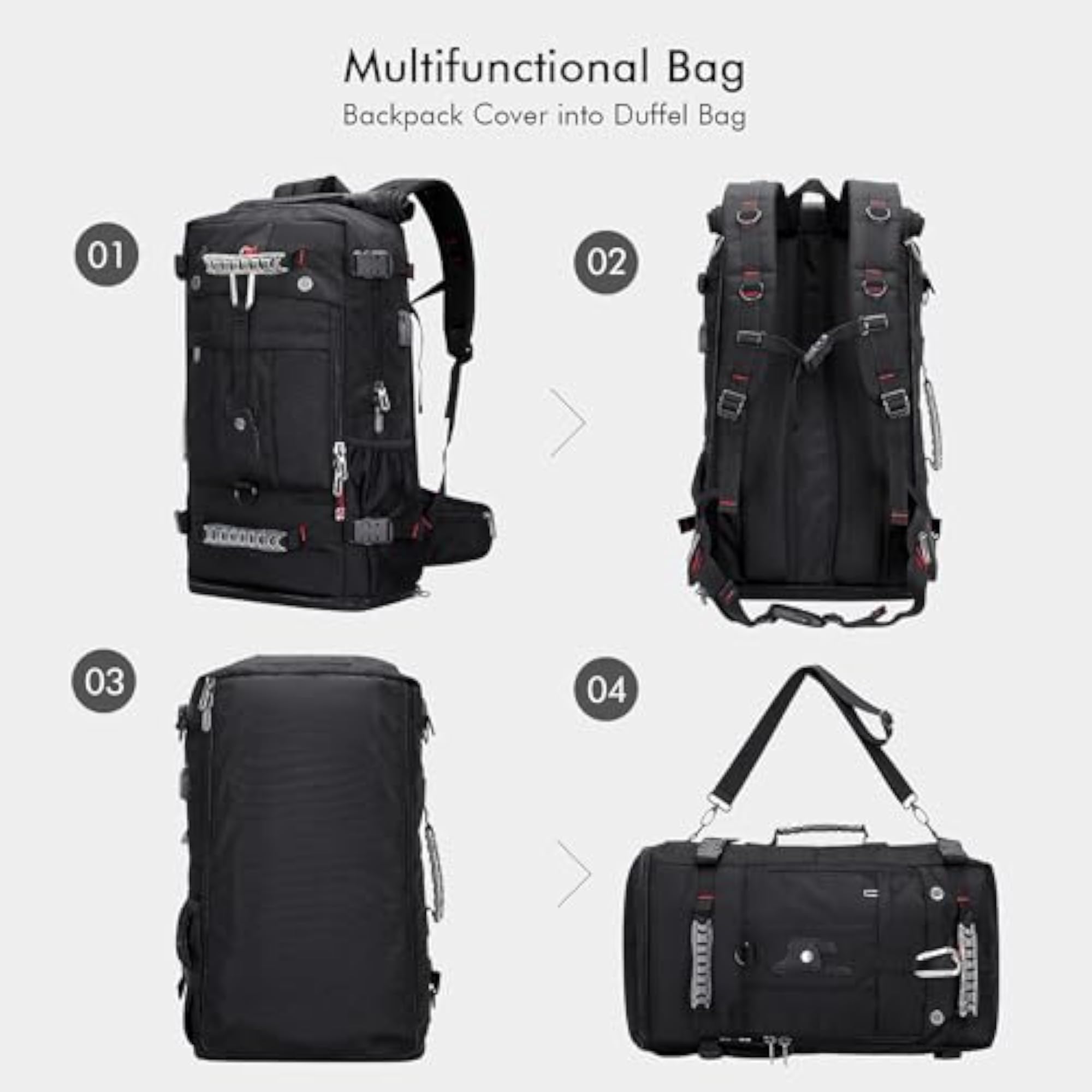Travel Backpack for Men, Convertible Carry On Luggage