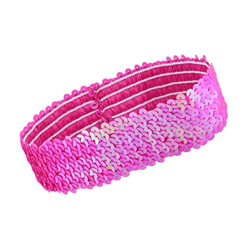 Uonlytech Glitter Sequin Headband Elastic Hairband for Women Girls Sparkly Party Sports Fashion Hair Accessory 7.5 Inch Wide