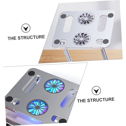 Base ajustable de aluminio para laptop con doble ventilador miniatura 7