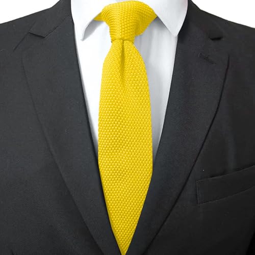 Herren-Krawatte, schmal, einfarbig, schmal, für den Alltag, für Hochzeiten, Partys und formelle Anlässe (YE1, One Size) Herren-Krawatte, schmal, einfarbig, schmal, für den Alltag, für Hochzeiten, Partys und formelle Anlässe (YE1, One Size)