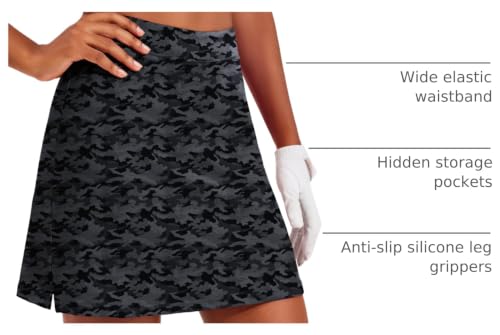 Image of Ekouaer 16 inch Golf Skorts for Woman with Inner Pockets Silicone Grippers Tennis Skirt Quick Dry Athletic Pickleball Skort