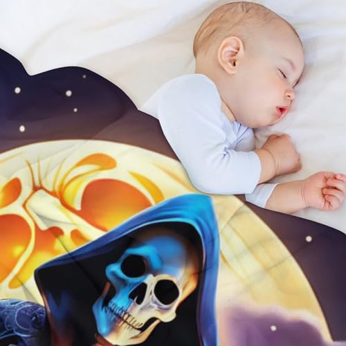 Couverture squelette lavable en machine pour un canapé propre et chaud à Halloween