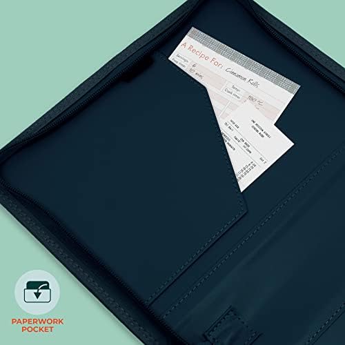 Boxclever Press Essentials A5 diary cover in faux leather with zip-round fastening. Perfect diary cover for nurses or health visitors. NHS diary cover, journal cover, book cover. (Ink Blue)