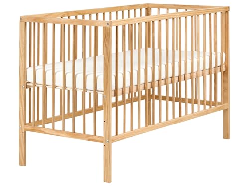 Cunas de Pino 3 Beliani Cuna Minimalista para bebé tamaño estándar 60 x 120 cm...
