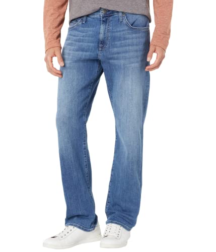 Mavi Matt Classic Men's Straight Leg Jeans, Mid-Rise Relaxed Fit Jeans for Men, Brushed Williamsburg, Medium Wash Blue Jeans, 38 x 30