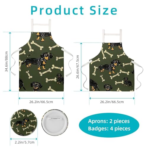 Tablier imperméable teckel réglable pour éviter les taches en cuisine