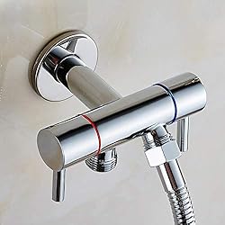 Fregadero Angular Leroy Merlin Bidé ángulo de cobre individual fría Baño Aseo Ducha Blow-Fed pistola de pulverización de la boquilla bidet Baño Hardware 8075, válvula de ángulo