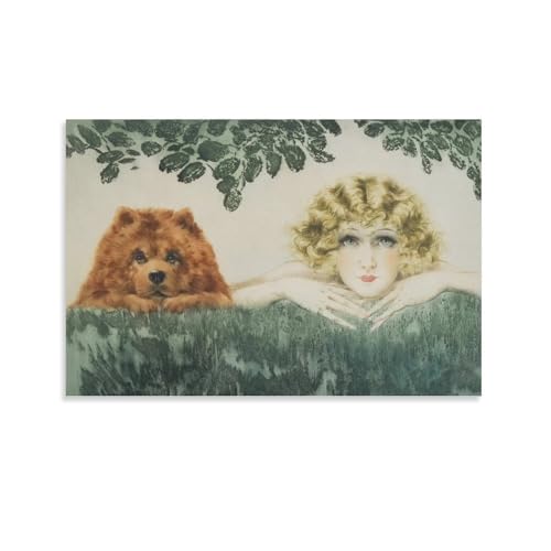 Louis Icart Deux Beautés peinture poster pour un salon chic et moderne