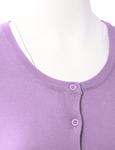 Image of Allsense Women's Long-Sleeve Crewneck Cardigan | Classic Button Down Sweater, Soft Fine Knit, Lightweight