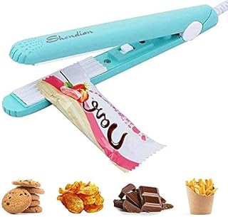 Mini Bag Sealer - Handheld Plastic Bag Sealer Heat Vacuum Sealer,Portable Food Bag Resealer Machine for Potato Chip Bags Snack Bags Plastic Bags Food Storage(Blue)