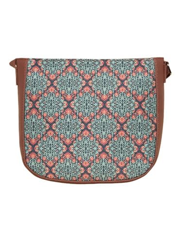 Image of ZOUK Kolkata Nouveau Women Jute Vegan Leather Multicolor U Shaped Sling Bag For Girls /Ladies