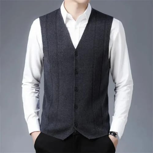 Winter Men's Business Casual Warm Sleeveless Sweater Cardigan Vest Men's Knitted Tops4