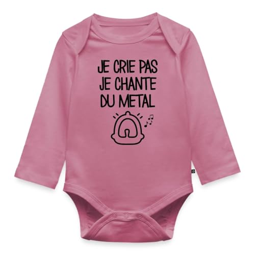 Body bébé manches longues je crie pas je chante du metal en coton bio
